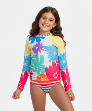 Wild Tropics Set Manga larga Niña