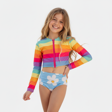 Rainbow Bloom Set Manga larga Niña